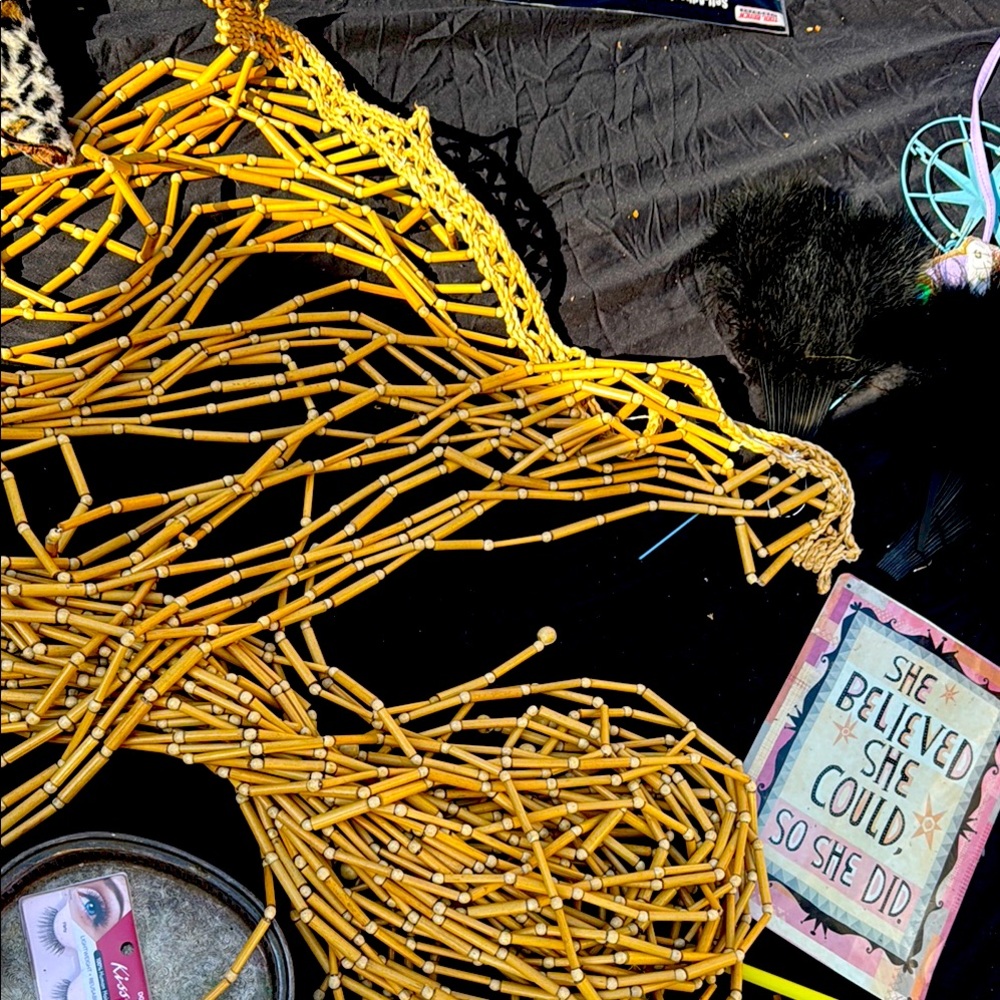 Golden Bamboo Horse Wall Art